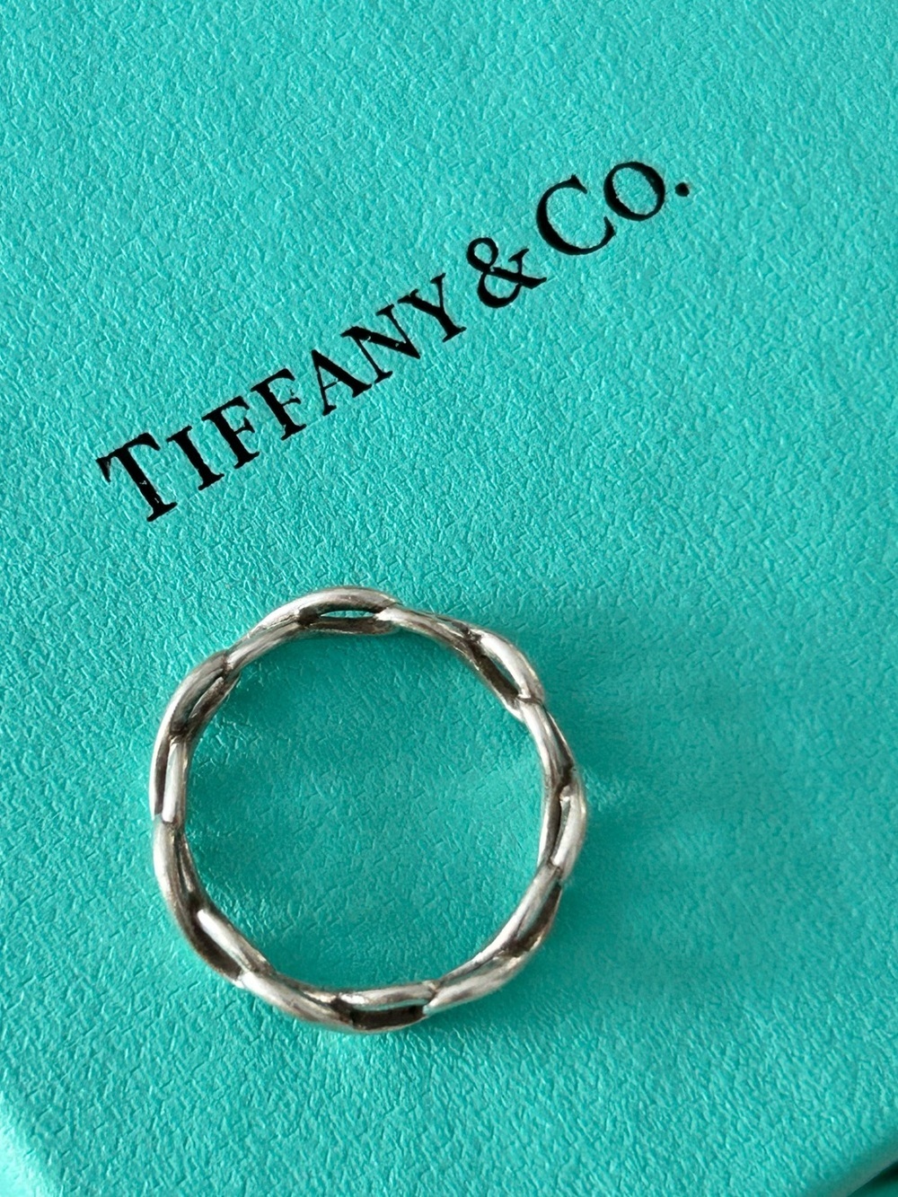 Tiffany & co Silver Narrow Infinity Band Ring Size 6.5 - Picture 5 of 11